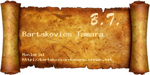 Bartakovics Tamara névjegykártya